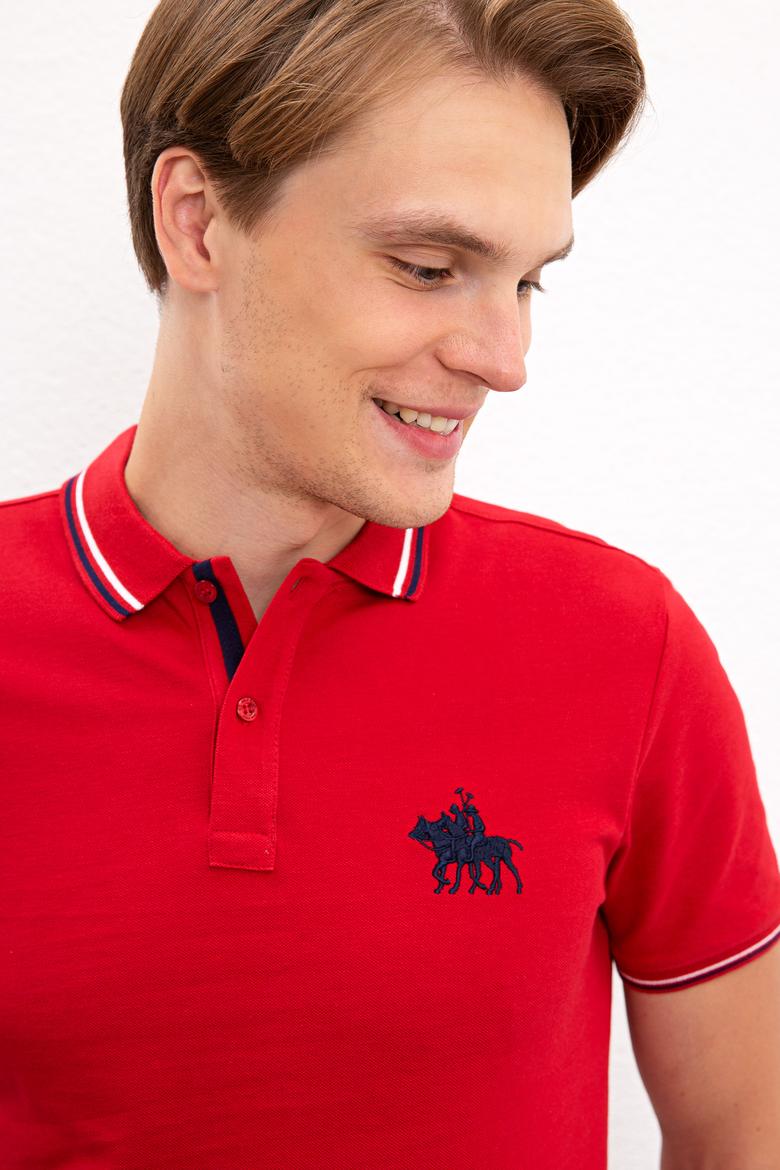 Erkek Koyu Kırmızı Polo Yaka T-Shirt - 50225241045