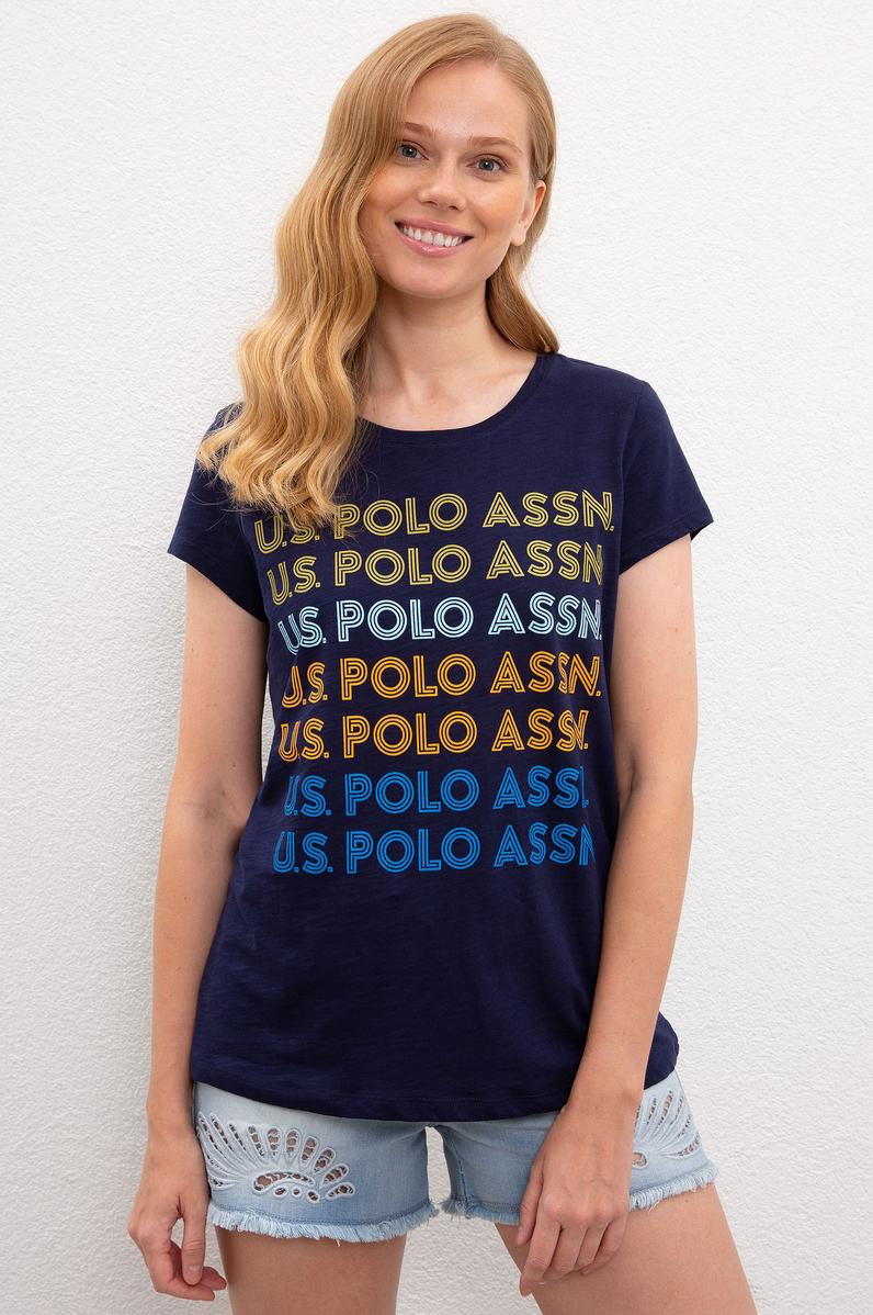 Kadın Lacivert Bisiklet Yaka T-Shirt