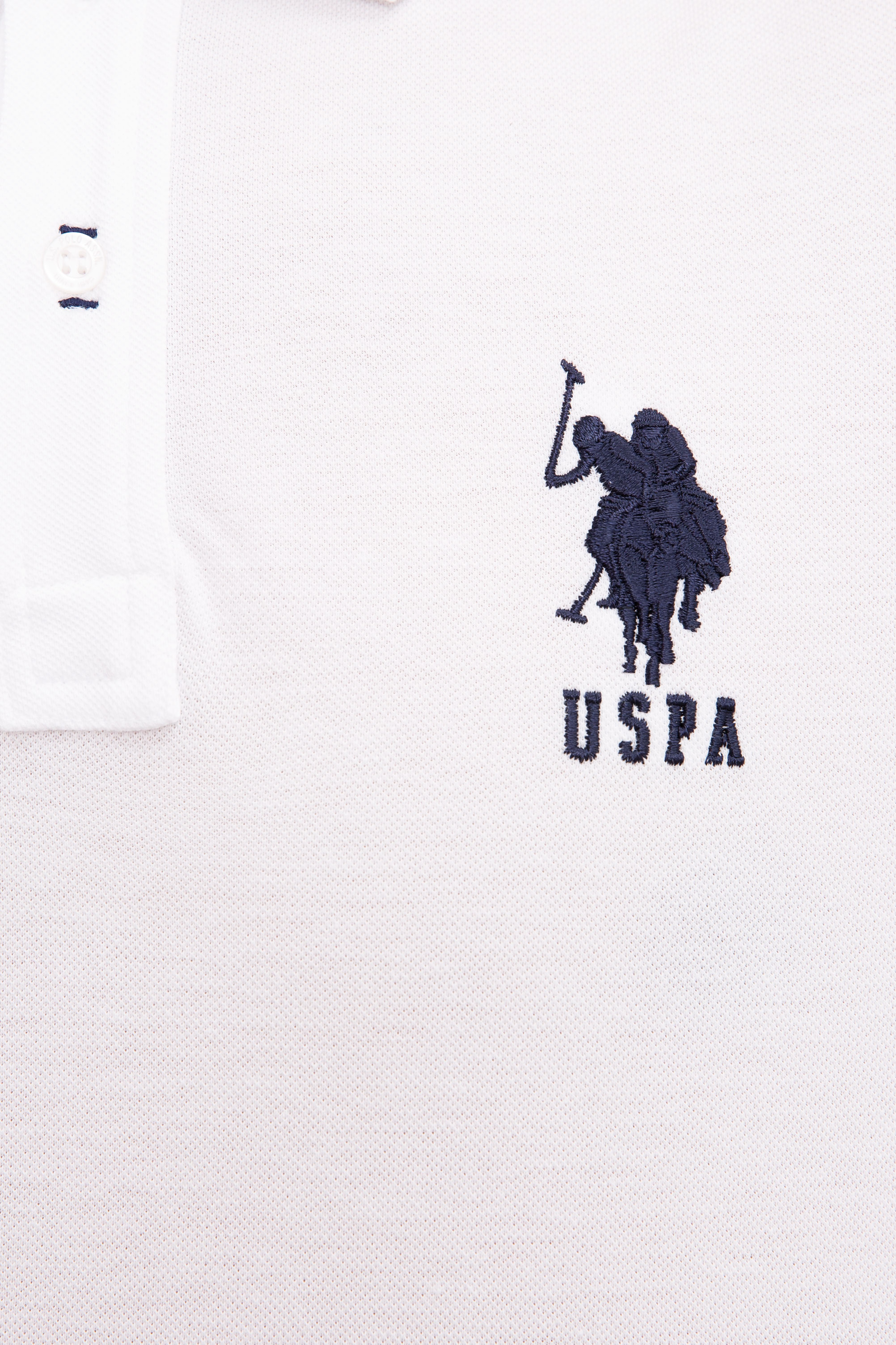 Erkek Beyaz Polo Yaka T-Shirt - Image 5
