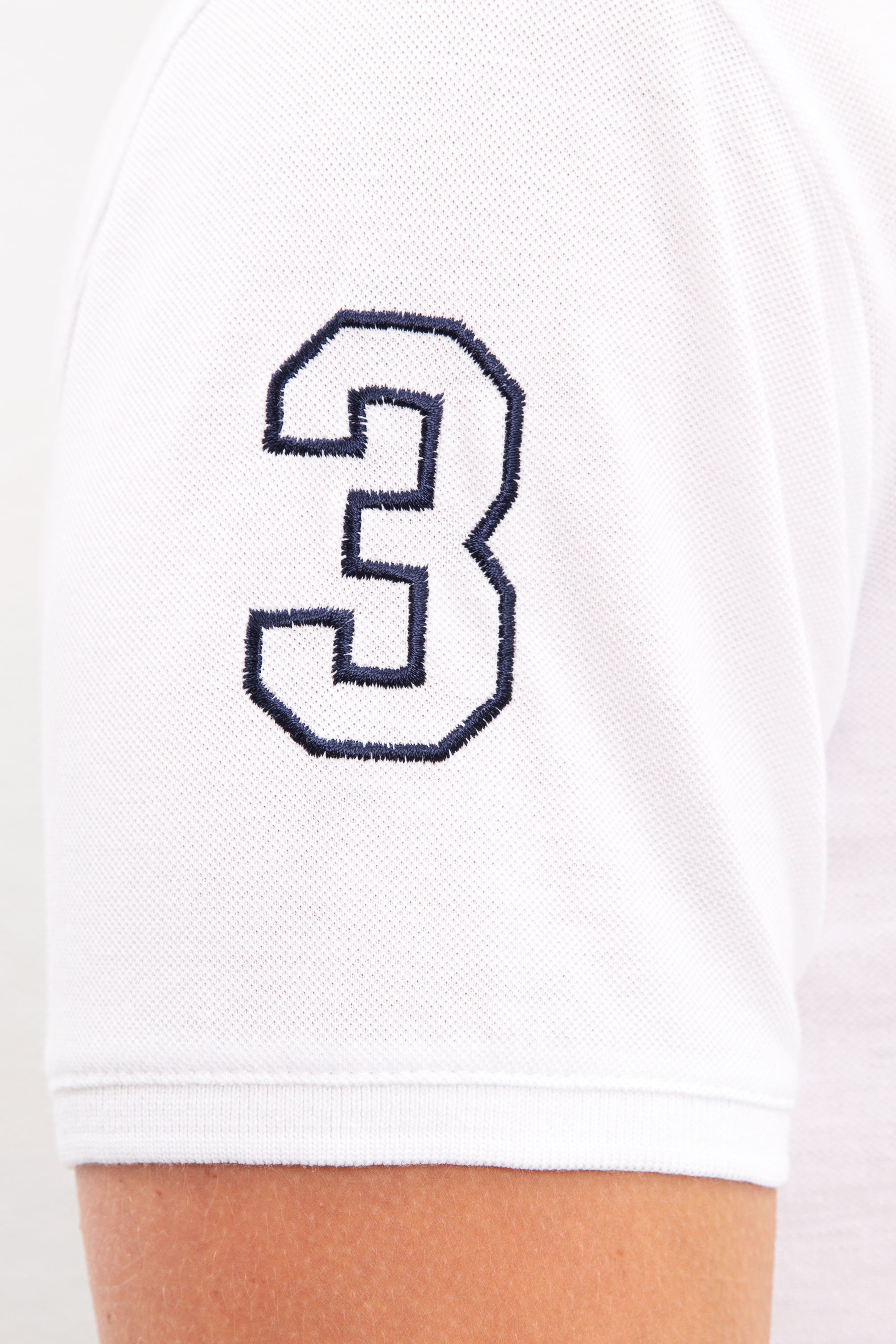 Erkek Beyaz Polo Yaka T-Shirt - Image 6