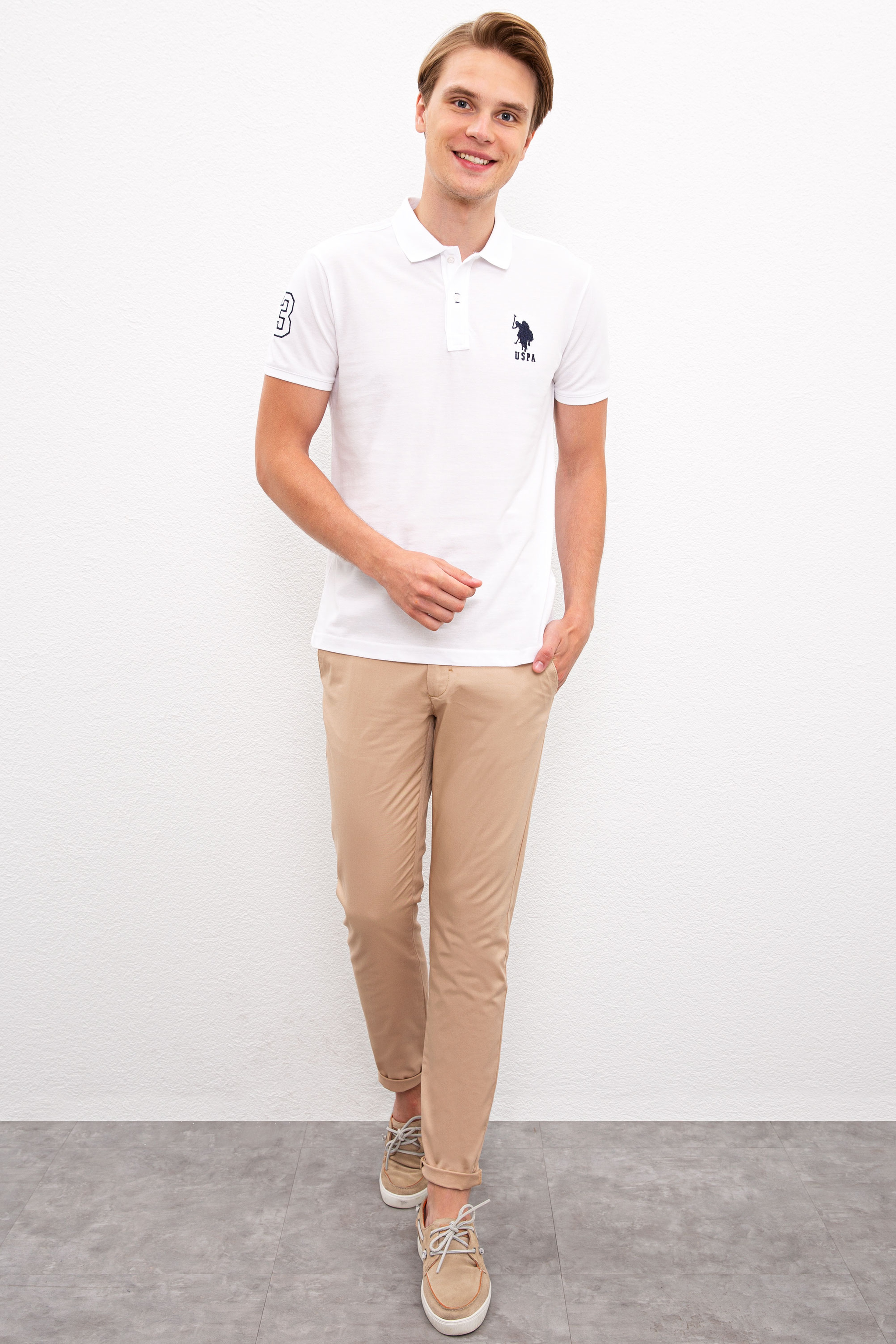 Erkek Beyaz Polo Yaka T-Shirt