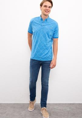 Erkek Kobalt Polo Yaka Tişört - 50219204030