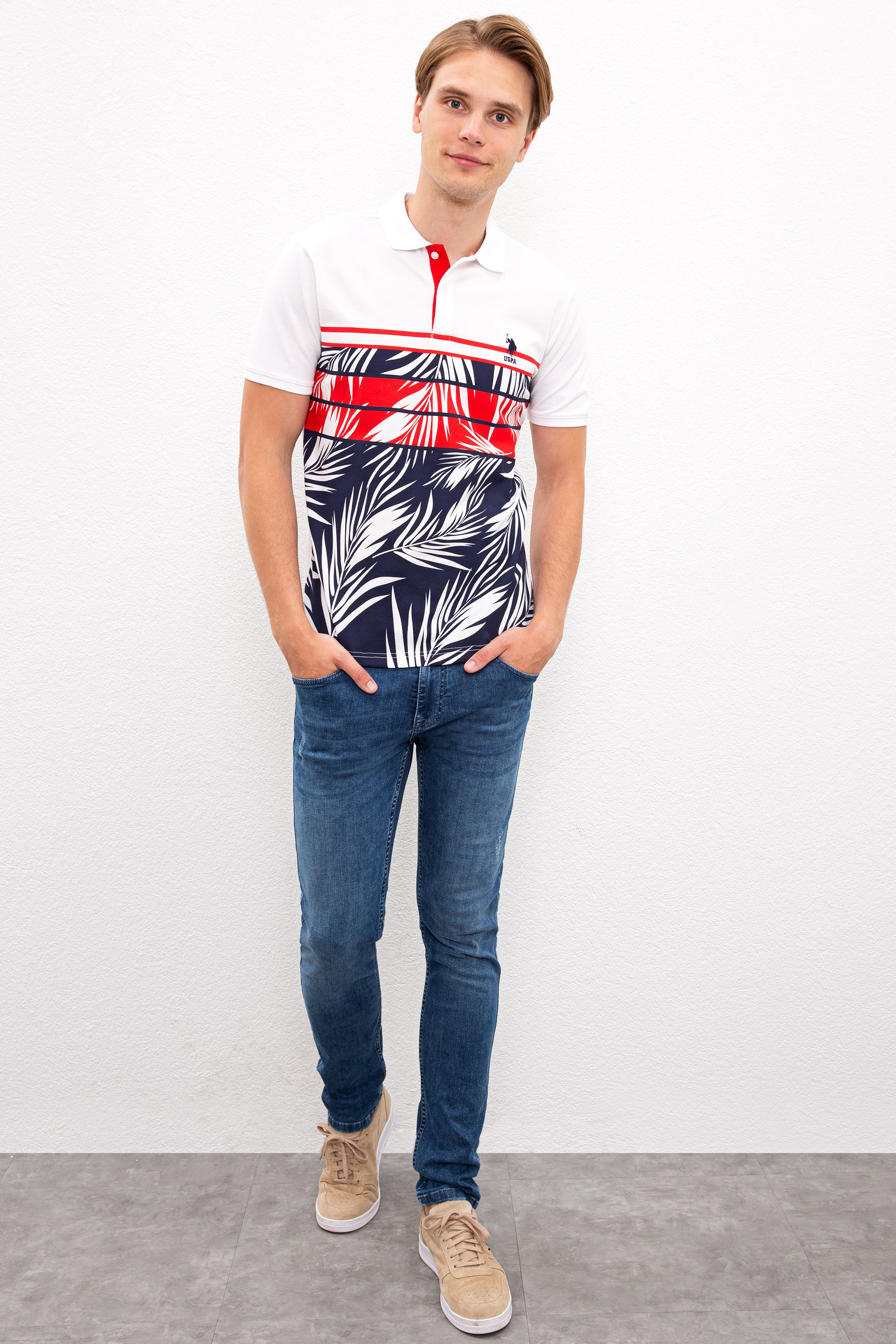 Erkek Beyaz Polo Yaka T-Shirt