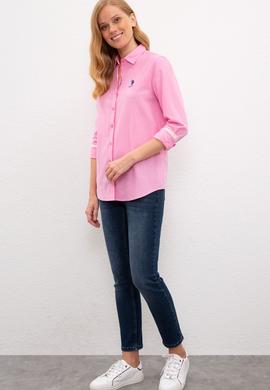 Kadın Pembe Gömlek Uzunkol Basic - 50200157003