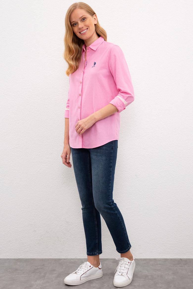Kadın Pembe Gömlek Uzunkol Basic - 50200157003