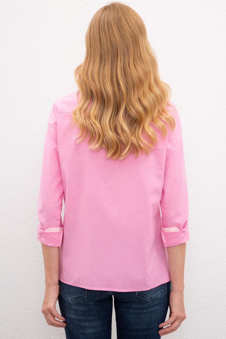 Kadın Pembe Gömlek Uzunkol Basic - 50200157003