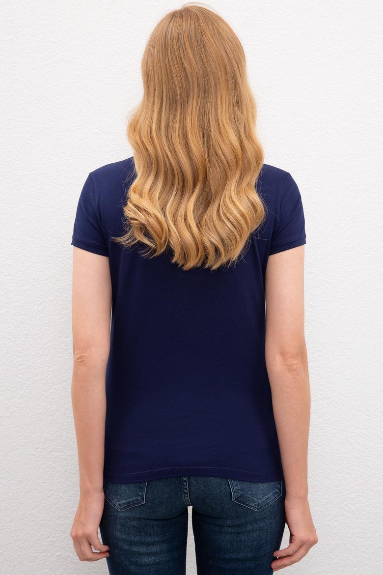 Kadın Lacivert Polo Yaka T-Shirt - 50202534009