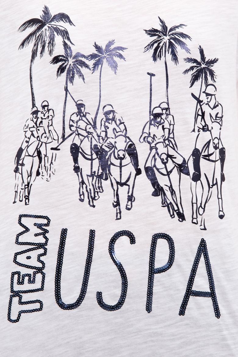 Kadın Beyaz Bisiklet Yaka T-Shirt - 50216139016