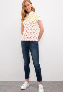 Kadın Beyaz Polo Yaka T-Shirt - 50217839002