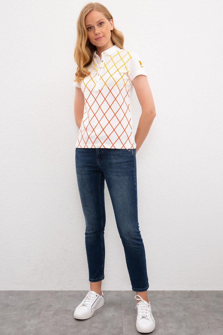 Kadın Beyaz Polo Yaka T-Shirt - 50217839002