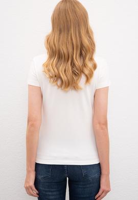 Kadın Beyaz Polo Yaka T-Shirt - 50217839002