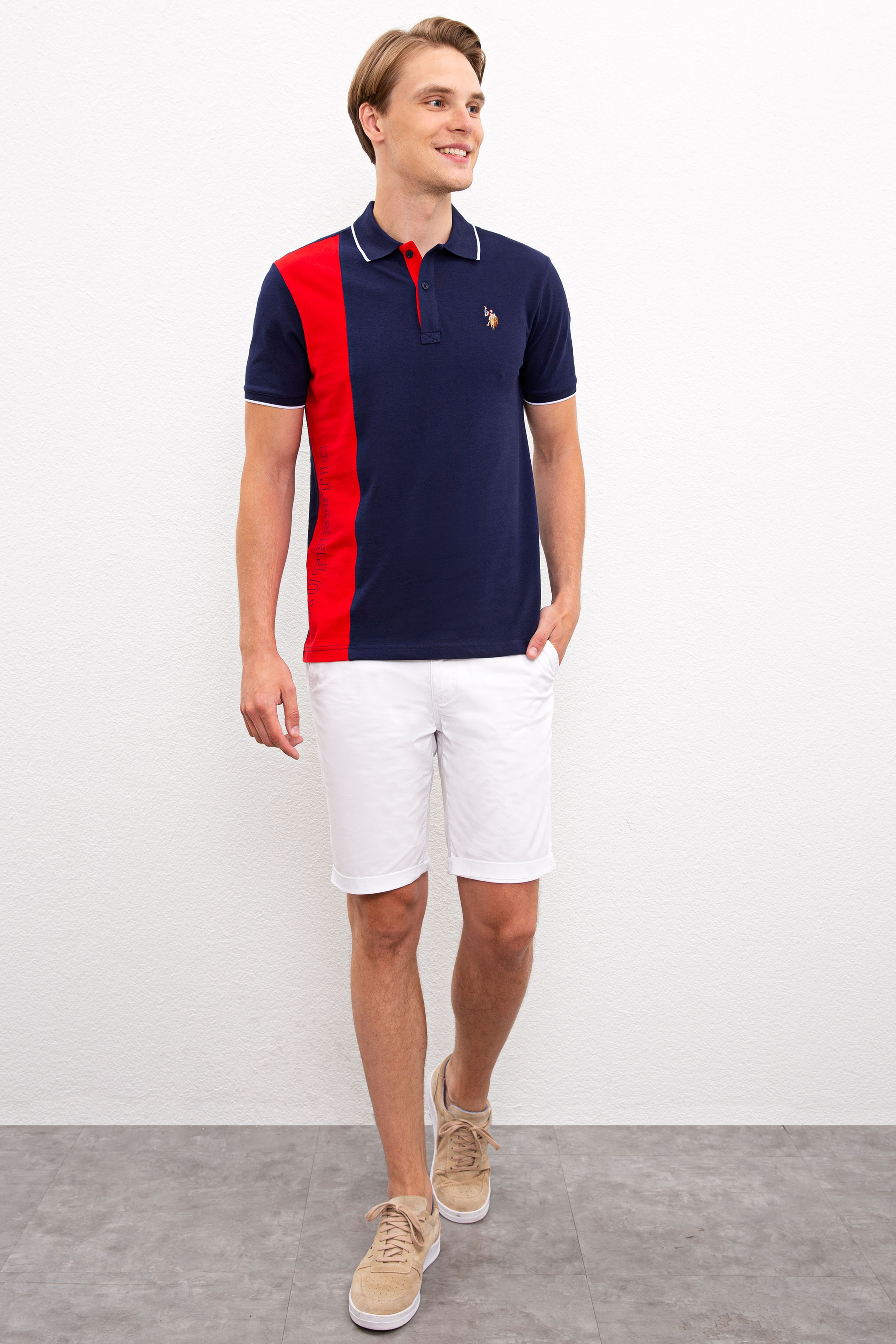 Erkek Lacivert Polo Yaka T-Shirt - Image 4