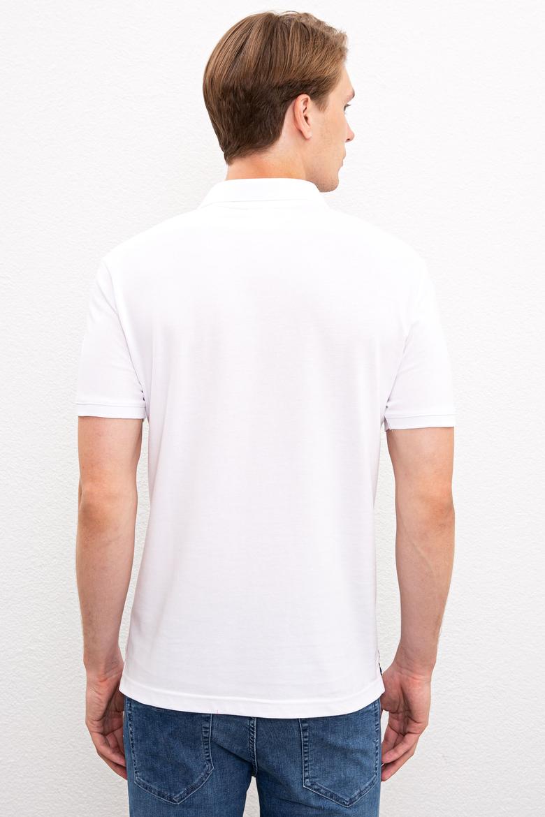 Erkek Beyaz Polo Yaka T-Shirt - 50219226016
