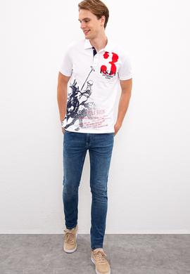 Erkek Beyaz Polo Yaka T-Shirt - 50219226016