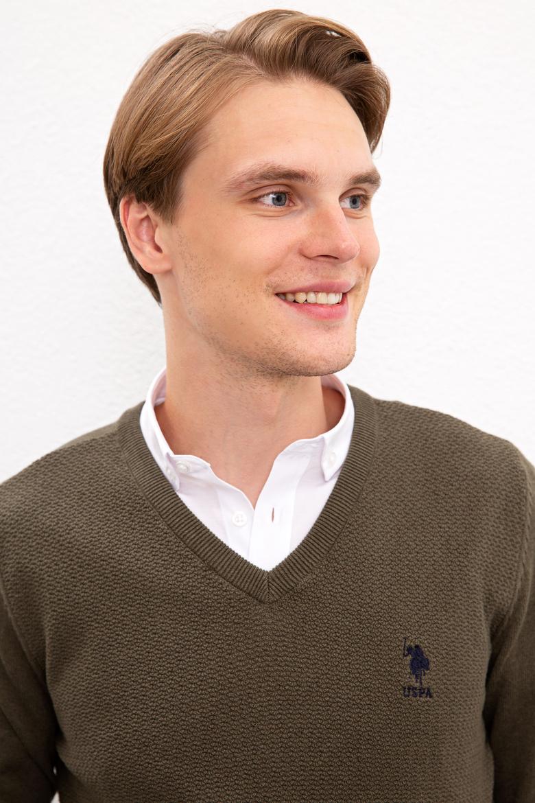 Erkek Haki Basic Kazak - 50224890062