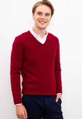 Erkek Bordo Basic Kazak - 50224890072