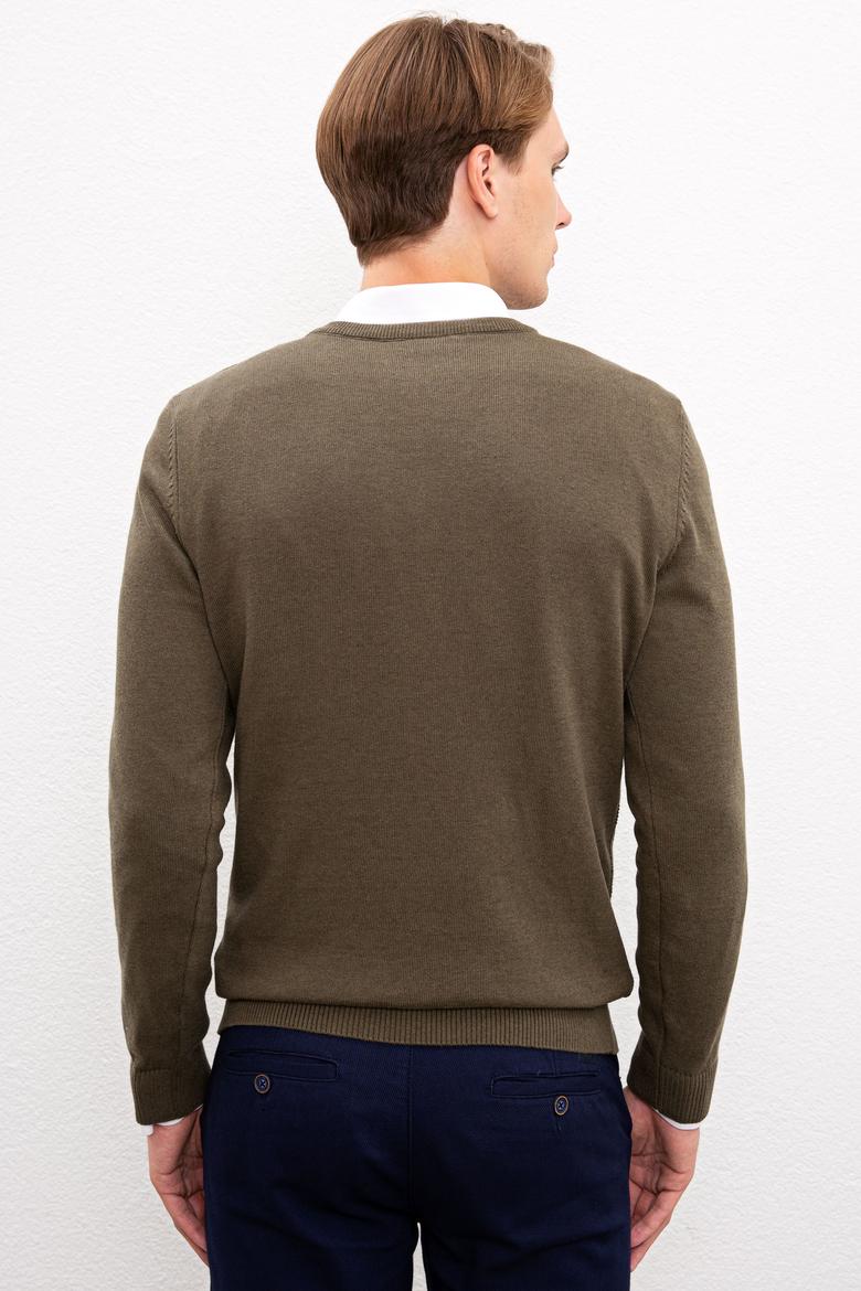 Erkek Haki Basic Kazak - 50224890062