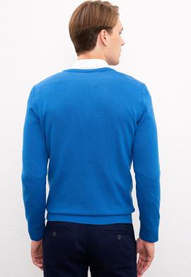 Erkek Kobalt Mavi Basic Kazak - 50224890092