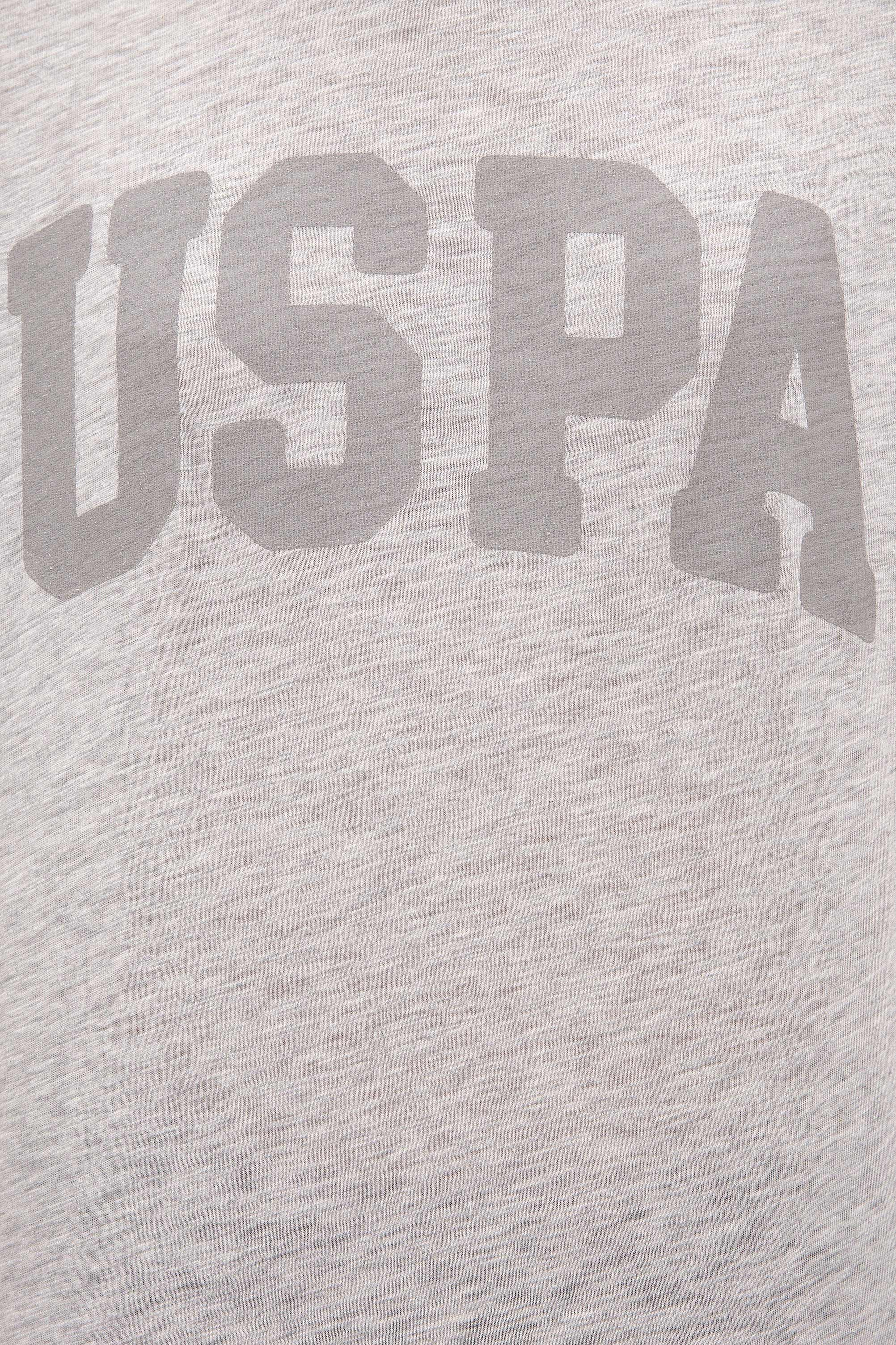 Kadın Gri Melanj Bisiklet Yaka T-Shirt - Image 5