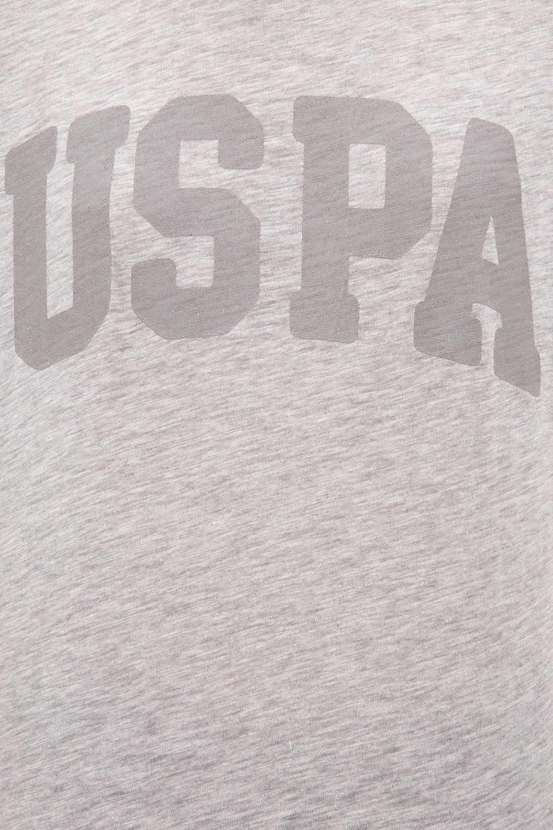 Kadın Gri Melanj Bisiklet Yaka T-Shirt - 50225789060