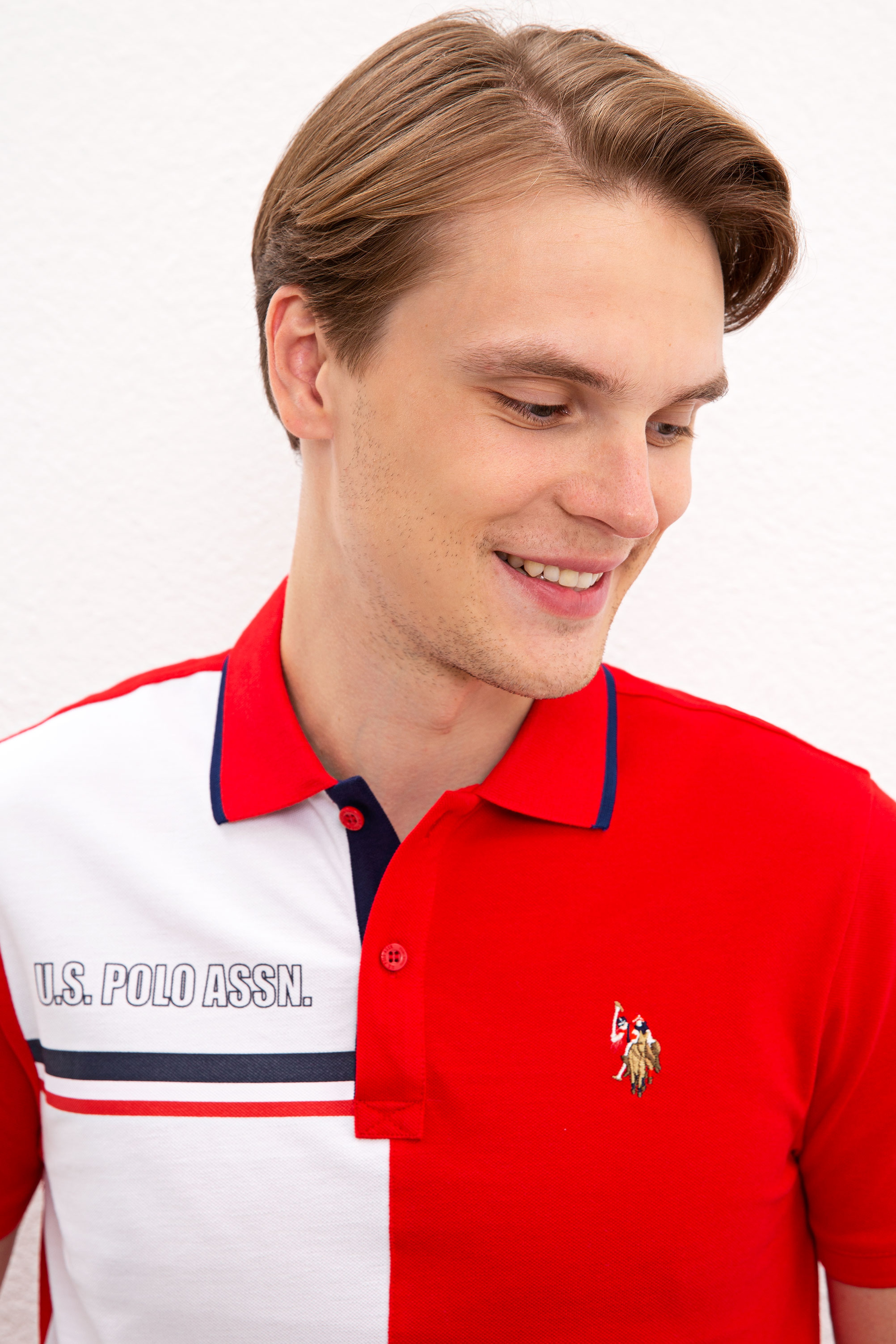 Erkek Kırmızı Polo Yaka T-Shirt - Image 3