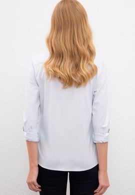Kadın Mavi Gömlek Uzunkol Basic - 50200203015