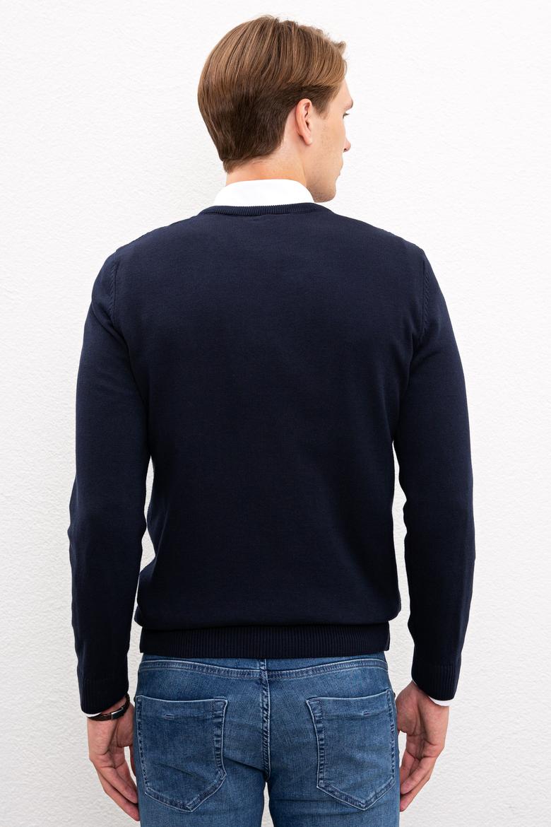 Erkek Lacivert Basic Kazak - 50224890002