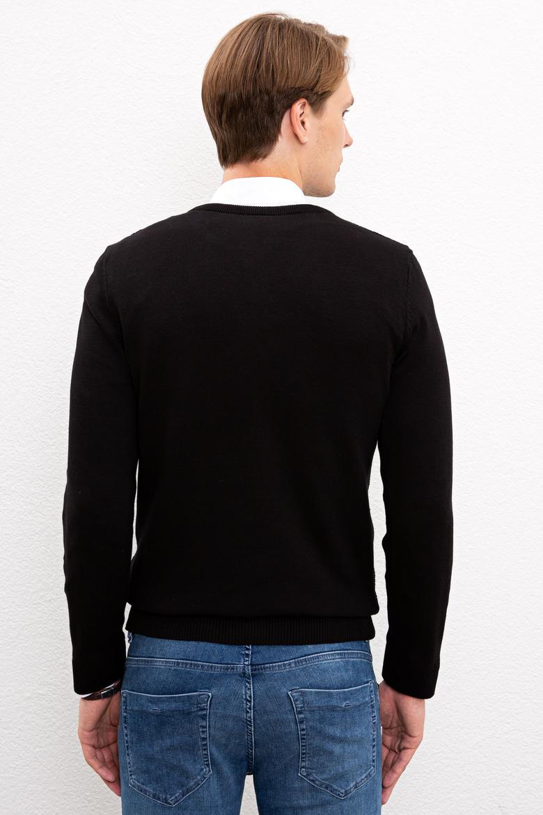 Erkek Siyah Basic Kazak - 50224890032