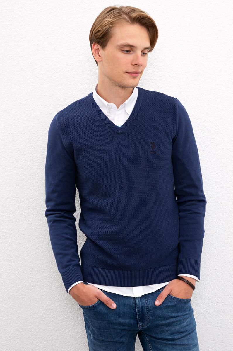 Erkek İndigo Basic Kazak