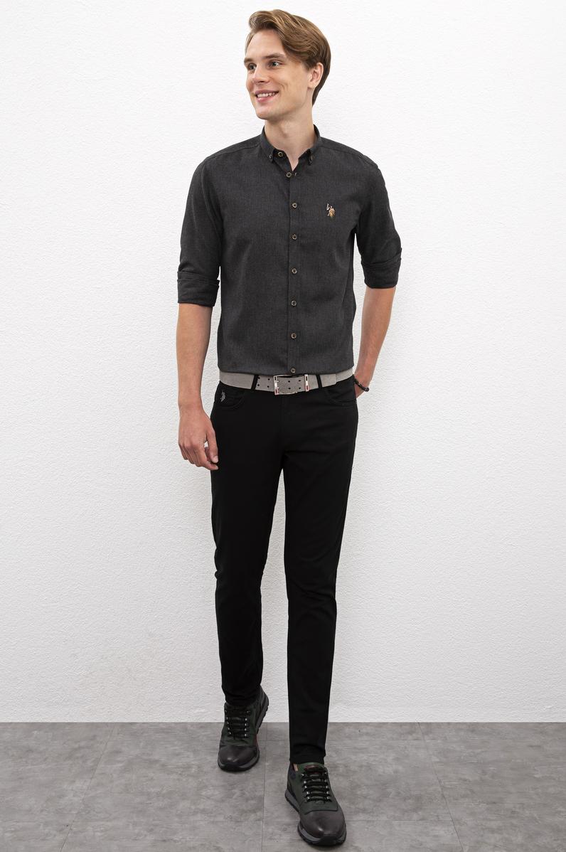 Erkek Siyah Kanvas Pantolon