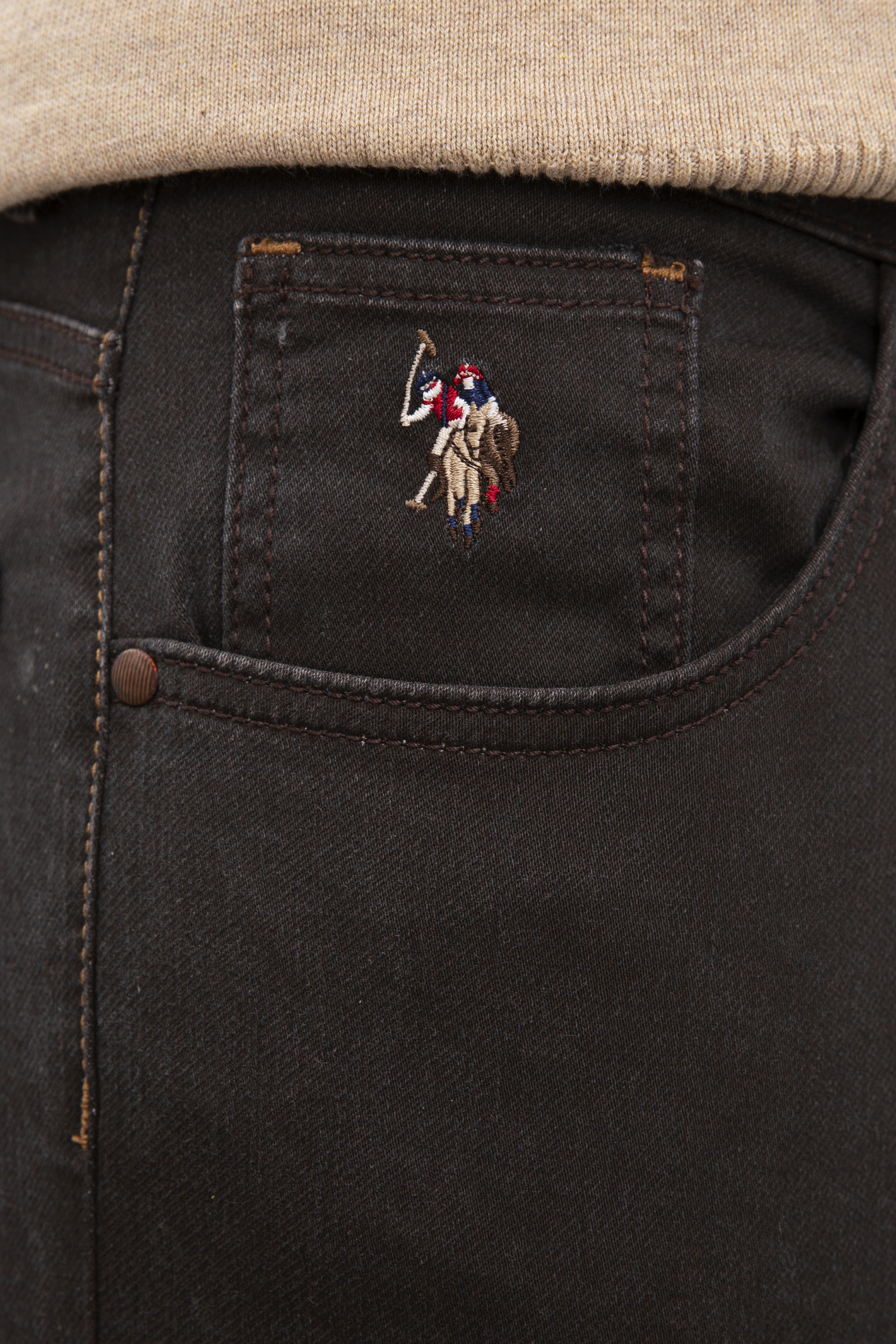 Erkek Kahverengi Denim Pantolon - Image 4