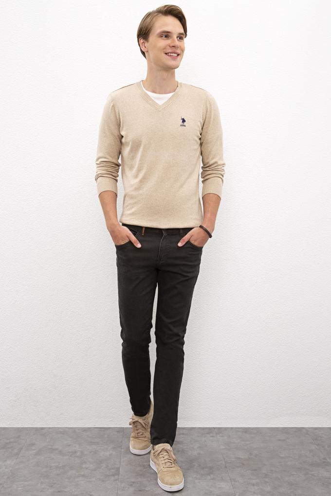 Erkek Kahverengi Denim Pantolon