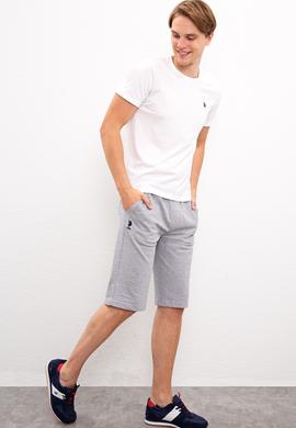 Erkek Gri Melanj  Örme Şort - 50222631043