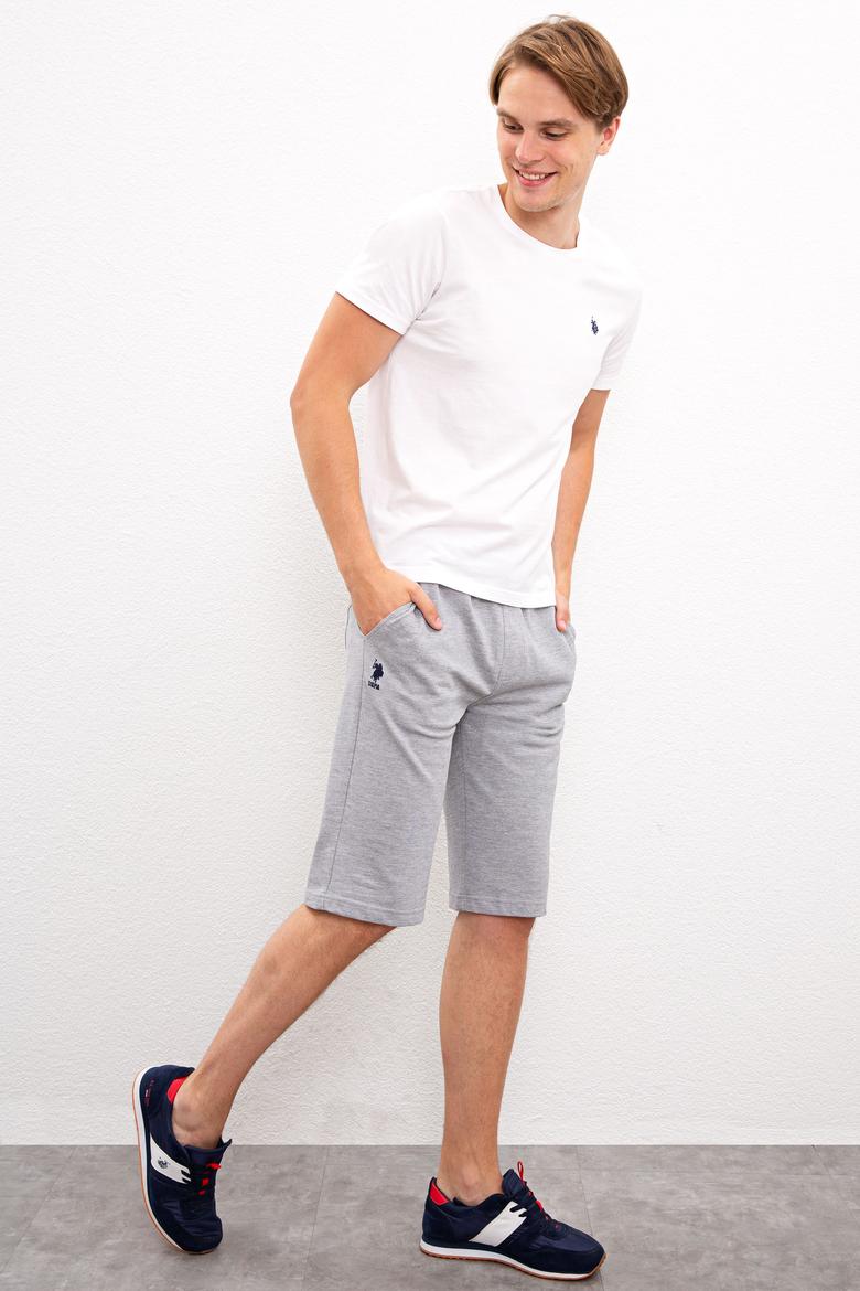 Erkek Gri Melanj  Örme Şort - 50222631043