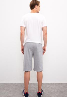 Erkek Gri Melanj  Örme Şort - 50222631043