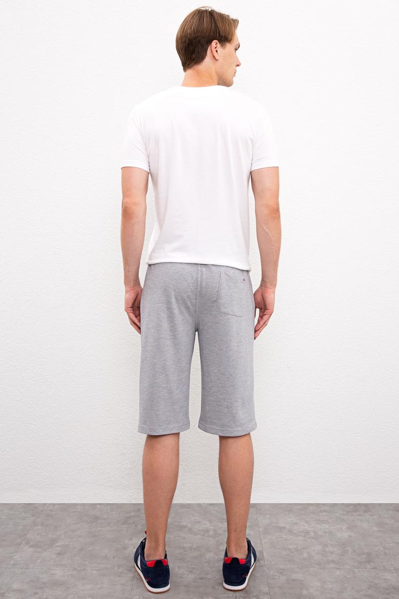 Erkek Gri Melanj  Örme Şort - 50222631043