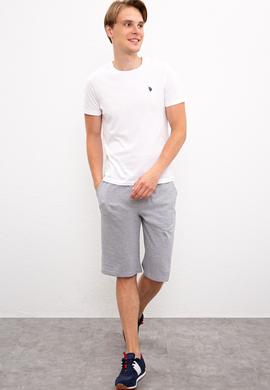 Erkek Gri Melanj  Örme Şort - 50222631043