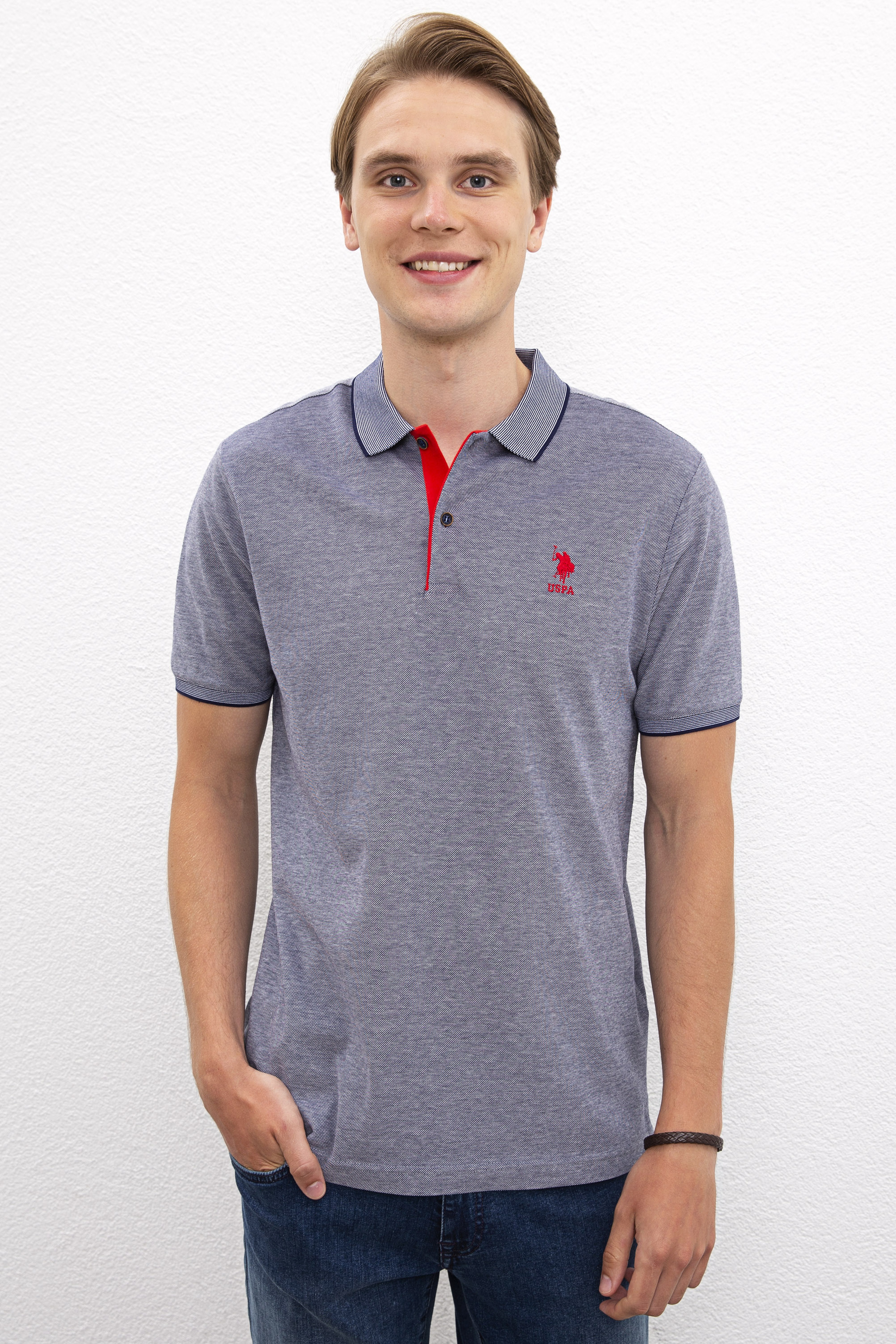 Erkek Lacivert Polo Yaka T-Shirt - Image 1