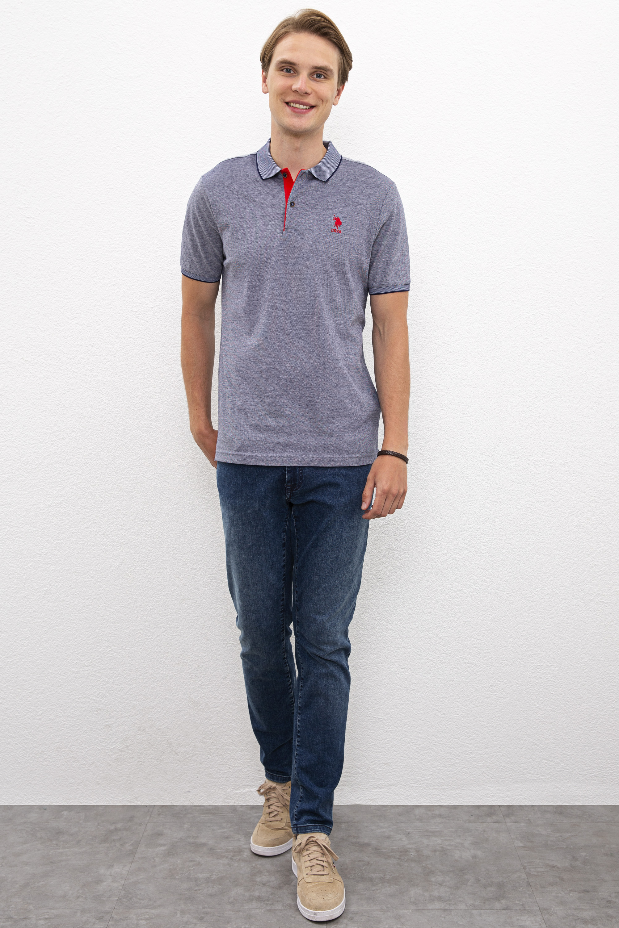 Erkek Lacivert Polo Yaka T-Shirt - Image 4