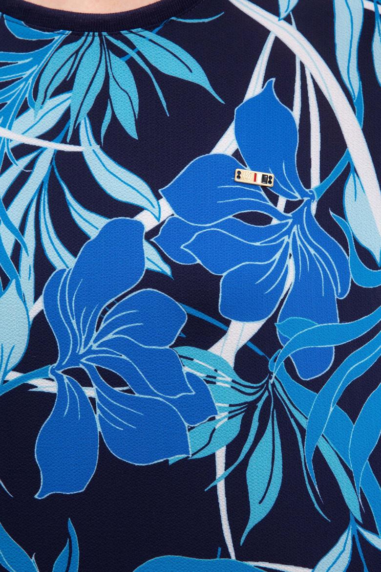 Kadın Lacivert Bisiklet Yaka Tişört - 50218063013