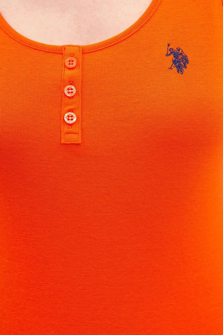 Kadın Nar Çiçeği Bisiklet Yaka T-Shirt Basic - 50219868073