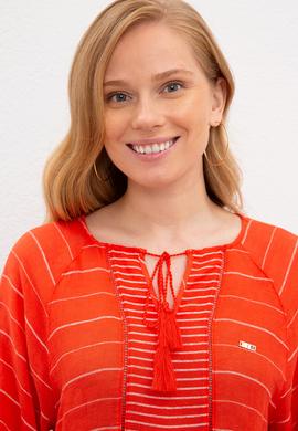 Kadın Nar Çiçeği Gömlek Uzunkol - 50219782002