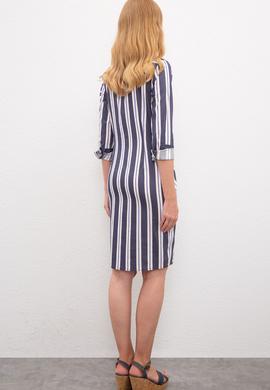 Kadın Lacivert Dokuma Elbise - 50199160004