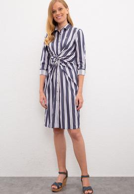 Kadın Lacivert Dokuma Elbise - 50199160004