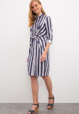 Kadın Lacivert Dokuma Elbise - 50199160004