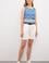 Kadın Beyaz Dokuma Şort