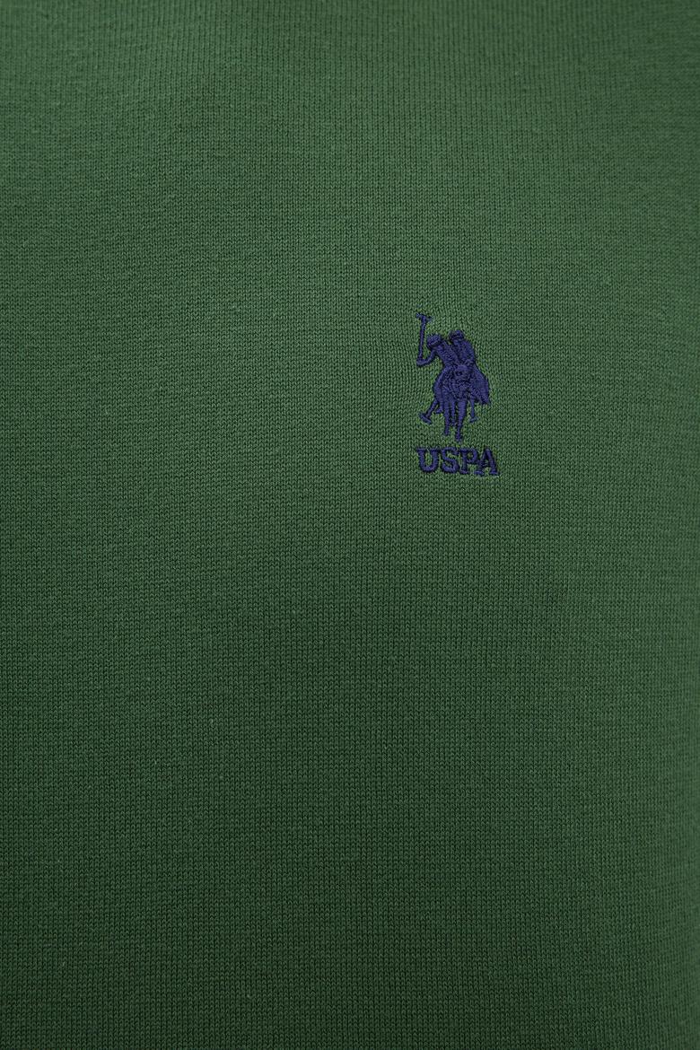 Erkek Yeşil Bisiklet Yaka Triko Kazak Basic - 50206745074