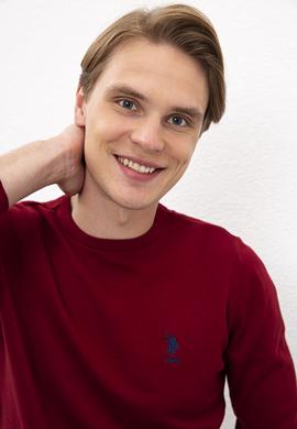 Erkek Bordo Bisiklet Yaka Triko Kazak Basic - 50206745103