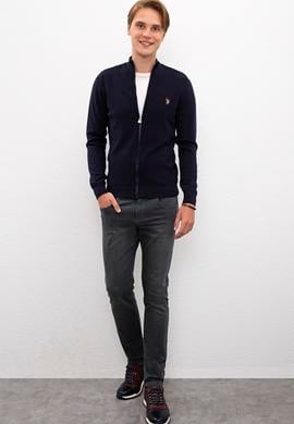 Erkek Lacivert  Triko Hırka Basic - 50206746053