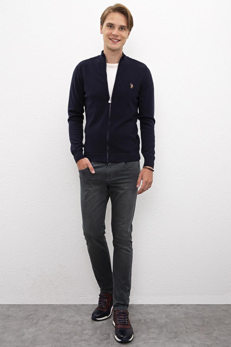 Erkek Lacivert  Triko Hırka Basic - 50206746053